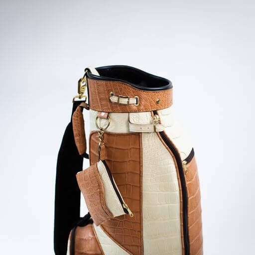 America Alligator Golf Bag in Cream and Camel